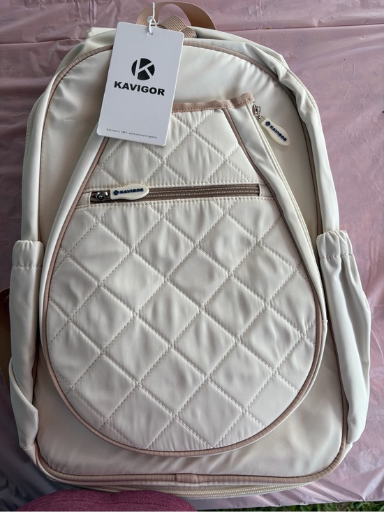 Handbags - Cream Quilted Women's Backpack